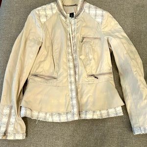 Women’s Cream Decorative Blazer - White & Black brand